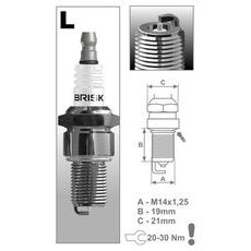 ZAPAĽOVACIE SVIEČKA LR14S RAD SILVER, BRISK - ČESKÁ REPUBLIKA