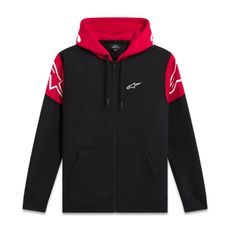 MIKINA VELOCITY HOODIE, ALPINESTARS (ČERNÁ/ČERVENÁ)