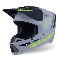 PRILBA S-M3 RADIUM, ALPINESTARS (ŠEDÁ MAT/ŽLUTÁ FLUO/ČERNÁ) 2026