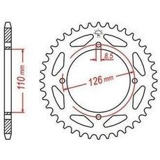 OCEĽOVÁ ROZETA PRE SEKUNDÁRNE REŤAZY TYPU 420, JT - ANGLICKO (47 ZUBOV)
