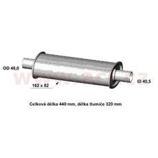 UNIVERZÁLNÍ TLUMIČ PLOCHÝ, PRŮMĚR TLUMIČE 162X82, PRŮMĚR 40