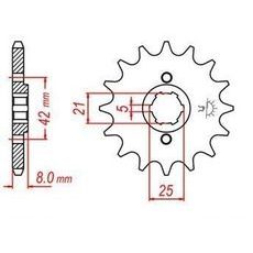 REŤAZOVÉ KOLIESKO PRE SEKUNDÁRNE REŤAZY TYPU 520, JT - ANGLICKO (14 ZUBOV)