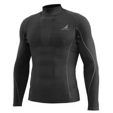 FUNKČNÉ TRIKO S DLHÝM RUKÁVOM A GOLIEROM K-MERINO, UNISEX TECSO (ČIERNA)