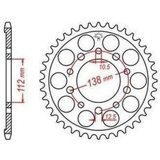 OCEĽOVÁ ROZETA PRE SEKUNDÁRNE REŤAZY TYPU 520, JT - ANGLICKO (43 ZUBOV)