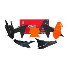 SADA PLASTOV 7 DIELOV (VRÁTANE CHRÁNIČOV VIDLÍC) KTM, RTECH (ČIERNO-ORANŽOVÁ)
