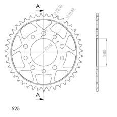REŤAZOVÁ ROZETA SUPERSPROX RFE-1332:43-BLK ČIERNA 43T, 525