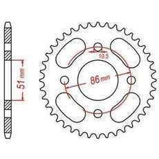 OCEĽOVÁ ROZETA PRE SEKUNDÁRNE REŤAZY TYPU 520, JT - ANGLICKO (44 ZUBOV)