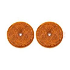 UNIVERZÁLNÍ ODRAZKA KULATÁ S OTVOREM PRO UCHYCENÍ, ORANŽOVÁ (PRŮMĚR 50 MM) 2 KS