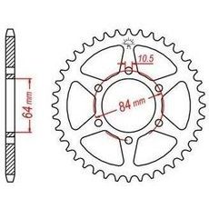 OCEĽOVÁ ROZETA PRE SEKUNDÁRNE REŤAZY TYPU 525, JT - ANGLICKO (43 ZUBOV)