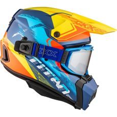 CKX HELMET TITAN AMS CONCORDIA BLUE/YELLOW/RED GLOSS + GOGGLES