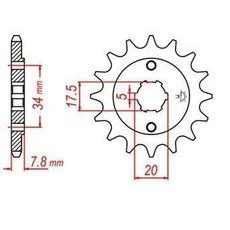 REŤAZOVÉ KOLIESKO PRE SEKUNDÁRNE REŤAZY TYPU 520, JT - ANGLICKO (15 ZUBOV)