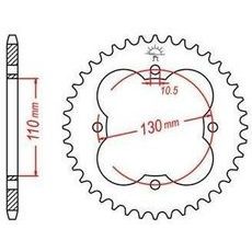 OCEĽOVÁ ROZETA PRE SEKUNDÁRNE REŤAZY TYPU 428, JT - ANGLICKO (48 ZUBOV)