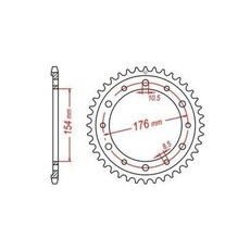 OCEĽOVÁ ROZETA PRE SEKUNDÁRNE REŤAZY TYPU 530, JT - ANGLICKO (45 ZUBOV)