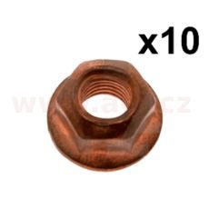 MĚDĚNÁ SAMOJISTÍCÍ MATICE M8X1,25 K ŠROUBU VÝFUKU - 10 KS