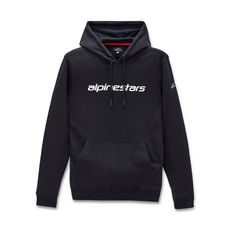 MIKINA LINEAR HOODIE, ALPINESTARS (ČERNÁ/BÍLÁ)