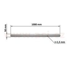 UNIVERZÁLNÍ ROURA VÝFUKU 1 M NEREZ, VNĚJŠÍ PRŮMĚR 50 MM, TL. 1,5 MM TYLL