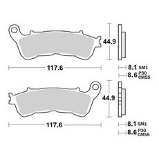 BRZDOVÉ DOŠTIČKY, BRAKING (SEMI-METALICKÁ ZMES SM1) 2 KS V BALENIE