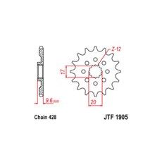 REŤAZOVÉ KOLIESKO PRE SEKUNDÁRNE REŤAZY TYPU 428, JT (13 ZUBOV)