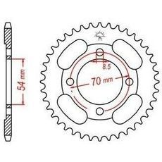 OCEĽOVÁ ROZETA PRE SEKUNDÁRNE REŤAZY TYPU 428, JT - ANGLICKO (40 ZUBOV)