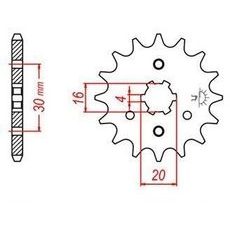 REŤAZOVÉ KOLIESKO PRE SEKUNDÁRNE REŤAZY TYPU 428, JT - ANGLICKO (13 ZUBOV)