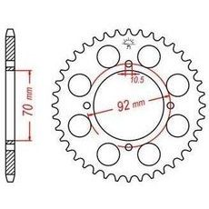 OCEĽOVÁ ROZETA PRE SEKUNDÁRNE REŤAZY TYPU 530, JT - ANGLICKO (45 ZUBOV)