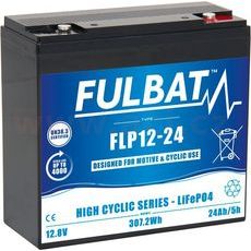 LÍTIOVÁ BATÉRIE& LIFEPO4& FLP12-24& FULBAT 12,8V, 24AH, 307WH, HMOTNOSŤ 2,9 KG, 181X77X167