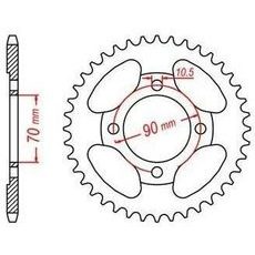 OCEĽOVÁ ROZETA PRE SEKUNDÁRNE REŤAZY TYPU 420, JT - ANGLICKO (42 ZUBOV)
