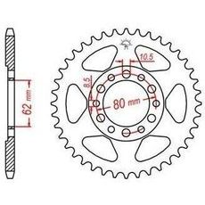 OCEĽOVÁ ROZETA PRE SEKUNDÁRNE REŤAZY TYPU 428, JT - ANGLICKO (55 ZUBOV)
