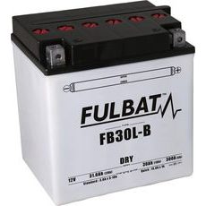 BATÉRIE 12V, YB30L-B, 30AH, 300A, KONVENČNÉ 165X130X176 FULBAT (VR. BALENIE ELEKTROLYTU)
