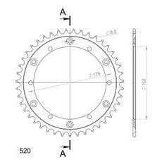 REŤAZOVÁ ROZETA SUPERSPROX RFE-853:43-BLK ČIERNA 43T, 520