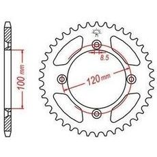 OCEĽOVÁ ROZETA PRE SEKUNDÁRNE REŤAZY TYPU 428, JT - ANGLICKO (49 ZUBOV)