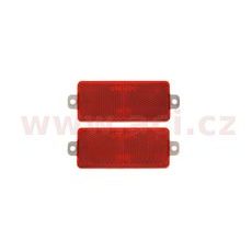 UNIVERZÁLNÍ ODRAZKA OBDÉLNÍK S DVĚMA OTVORY PRO UCHYCENÍ, ČERVENÁ (90X40) 2 KS