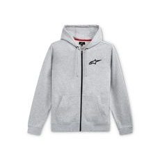 MIKINA AGELESS CHEST HOODIE, ALPINESTARS (ŠEDÁ/ČERNÁ)