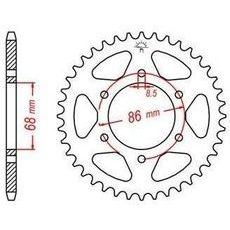 OCEĽOVÁ ROZETA PRE SEKUNDÁRNE REŤAZY TYPU 520, JT - ANGLICKO (37 ZUBOV)