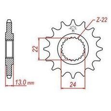 REŤAZOVÉ KOLIESKO PRE SEKUNDÁRNE REŤAZY TYPU 530, JT - ANGLICKO (16 ZUBOV)