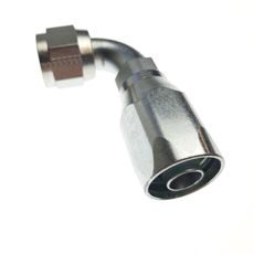 FITTINGS, PIPE AND HOSE: (T) REUSABLE HOSE FITTING (-10 FJIC SWIVEL, 90°)
