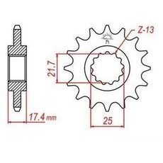 REŤAZOVÉ KOLIESKO PRE SEKUNDÁRNE REŤAZY TYPU 520, JT - ANGLICKO (14 ZUBOV)