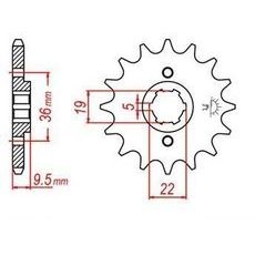 REŤAZOVÉ KOLIESKO PRE SEKUNDÁRNE REŤAZY TYPU 520, JT - ANGLICKO (15 ZUBOV)