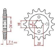 REŤAZOVÉ KOLIESKO PRE SEKUNDÁRNE REŤAZY TYPU 520, JT - ANGLICKO (14 ZUBOV)