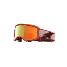OKULIARE VISION 5 RORA, ALPINESTARS (STŘÍBRNÁ/ORANŽOVÁ, ZRKADLOVÉ ČERVENÉ PLEXI) 2027