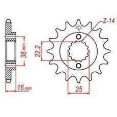 REŤAZOVÉ KOLIESKO PRE SEKUNDÁRNE REŤAZY TYPU 525, JT - ANGLICKO (16 ZUBOV)