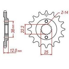 REŤAZOVÉ KOLIESKO PRE SEKUNDÁRNE REŤAZY TYPU 520, JT - ANGLICKO (15 ZUBOV)