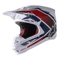 PRILBA SUPERTECH S-M10 CARBON META2, ALPINESTARS (BÍLÁ/ČERVENÁ/MODRÁ LESKLÁ)