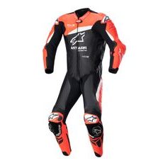 JEDNODIELNA KOMBINÉZA GP PLUS 4, TECH-AIR KOMPATIBILNÝ, ALPINESTARS (ČERNÁ/ČERVENÁ FLUO/BÍLÁ)
