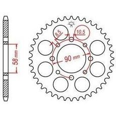 OCEĽOVÁ ROZETA PRE SEKUNDÁRNE REŤAZY TYPU 520, JT - ANGLICKO (39 ZUBOV)