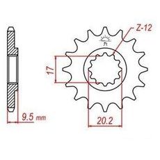 REŤAZOVÉ KOLIESKO PRE SEKUNDÁRNE REŤAZY TYPU 428, JT - ANGLICKO (14 ZUBOV)