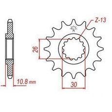 REŤAZOVÉ KOLIESKO PRE SEKUNDÁRNE REŤAZY TYPU 520, JT - ANGLICKO (16 ZUBOV)