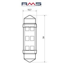 ŽIAROVKA RMS 246510595 12V 6 LED, SV8.5 BIELA