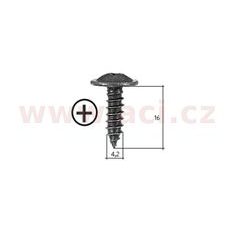 SAMOŘEZNÝ KŘÍŽOVÝ VRUT ČERNÝ POZINK FE (SADA 20 KS) (4,2 MM, 16 MM)