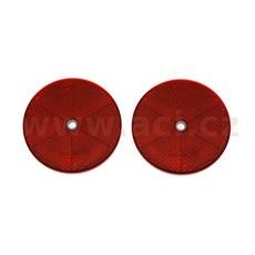 UNIVERZÁLNÍ ODRAZKA KULATÁ S OTVOREM PRO UCHYCENÍ, ČERVENÁ (PRŮMĚR 84 MM) 2 KS
